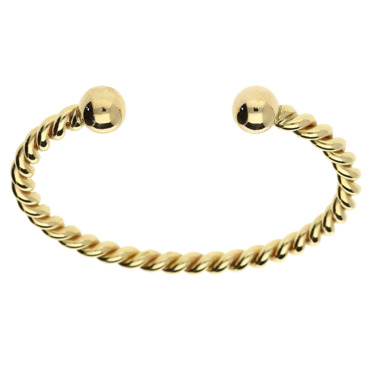 9ct Yellow Gold Twisted Torque Bangle - 32.6g
