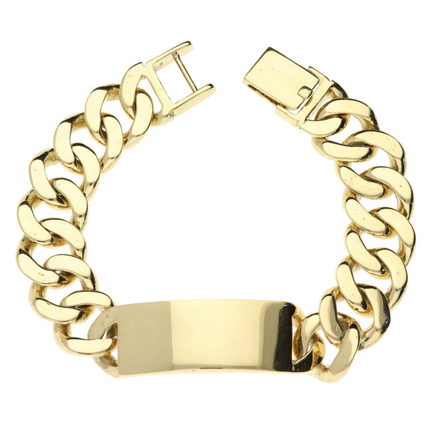 9ct Yellow Gold Heavy Identity Bracelet 9.5" - 123.7g