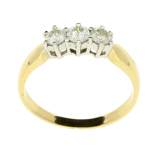 18ct Yellow Gold Trilogy Ring - 0.50ct - Size M