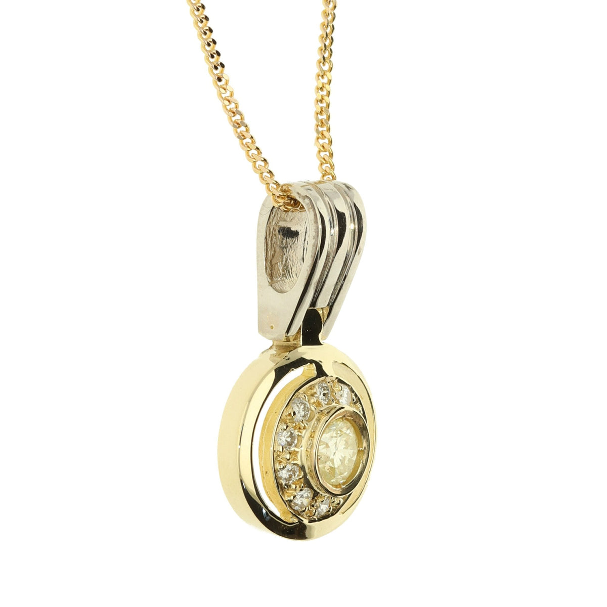 9ct Yellow Gold Diamond Pendant on 20" Chain - 0.75ct