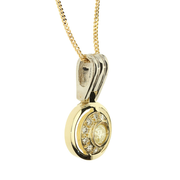 9ct Yellow Gold Diamond Pendant on 20" Chain - 0.75ct