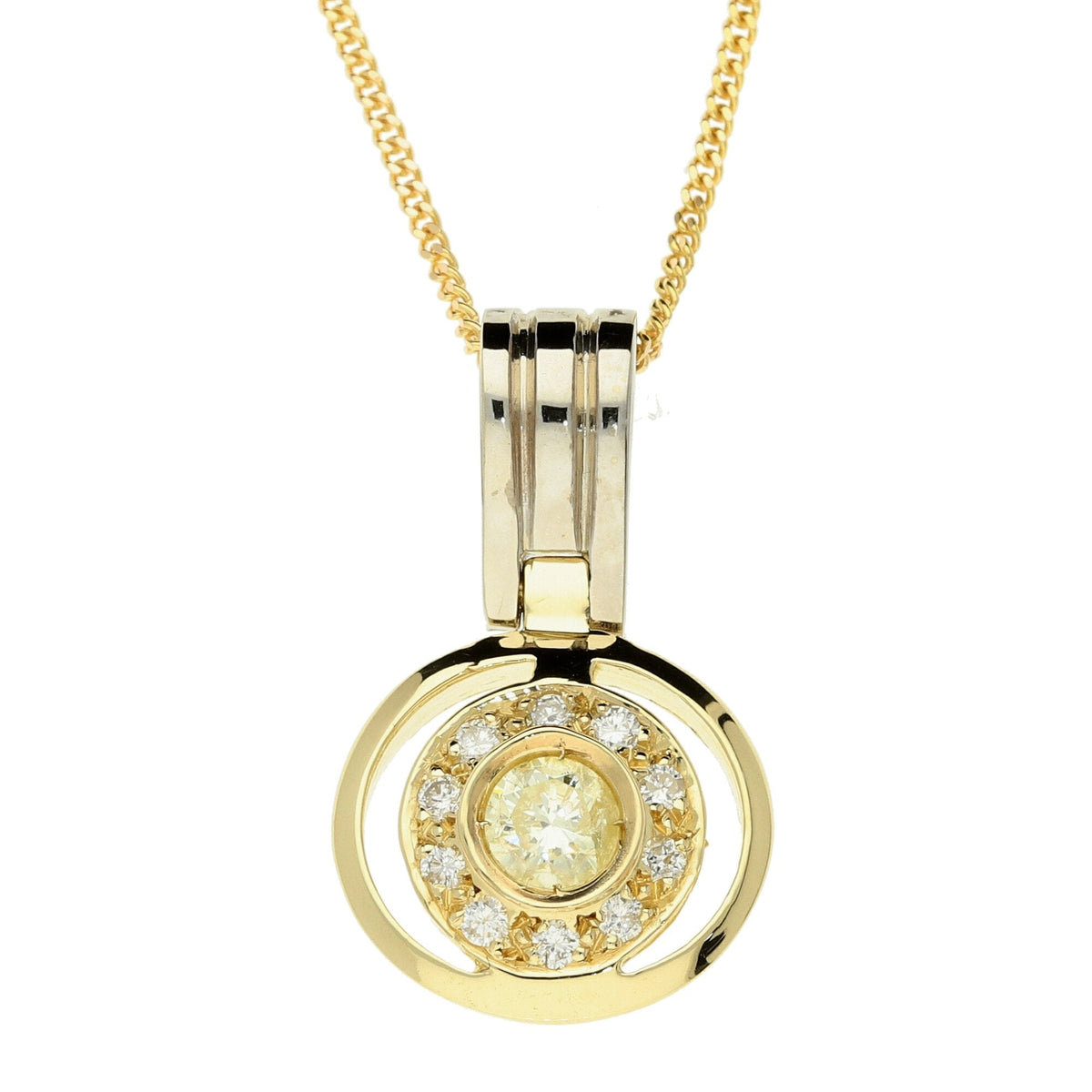 9ct Yellow Gold Diamond Pendant on 20" Chain - 0.75ct