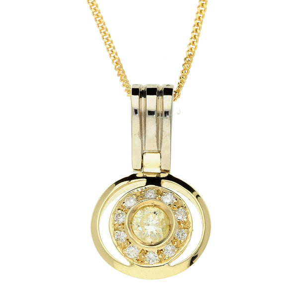 9ct Yellow Gold Diamond Pendant on 20" Chain - 0.75ct