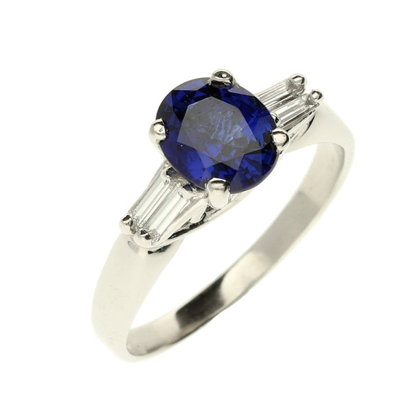 14ct White Gold Sapphire and Diamond Ring - 0.24ct