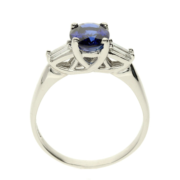 14ct White Gold Sapphire and Diamond Ring - 0.24ct