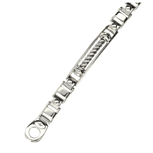 18ct White Gold Twist & Bar Bracelet 8.5" - 21.6g