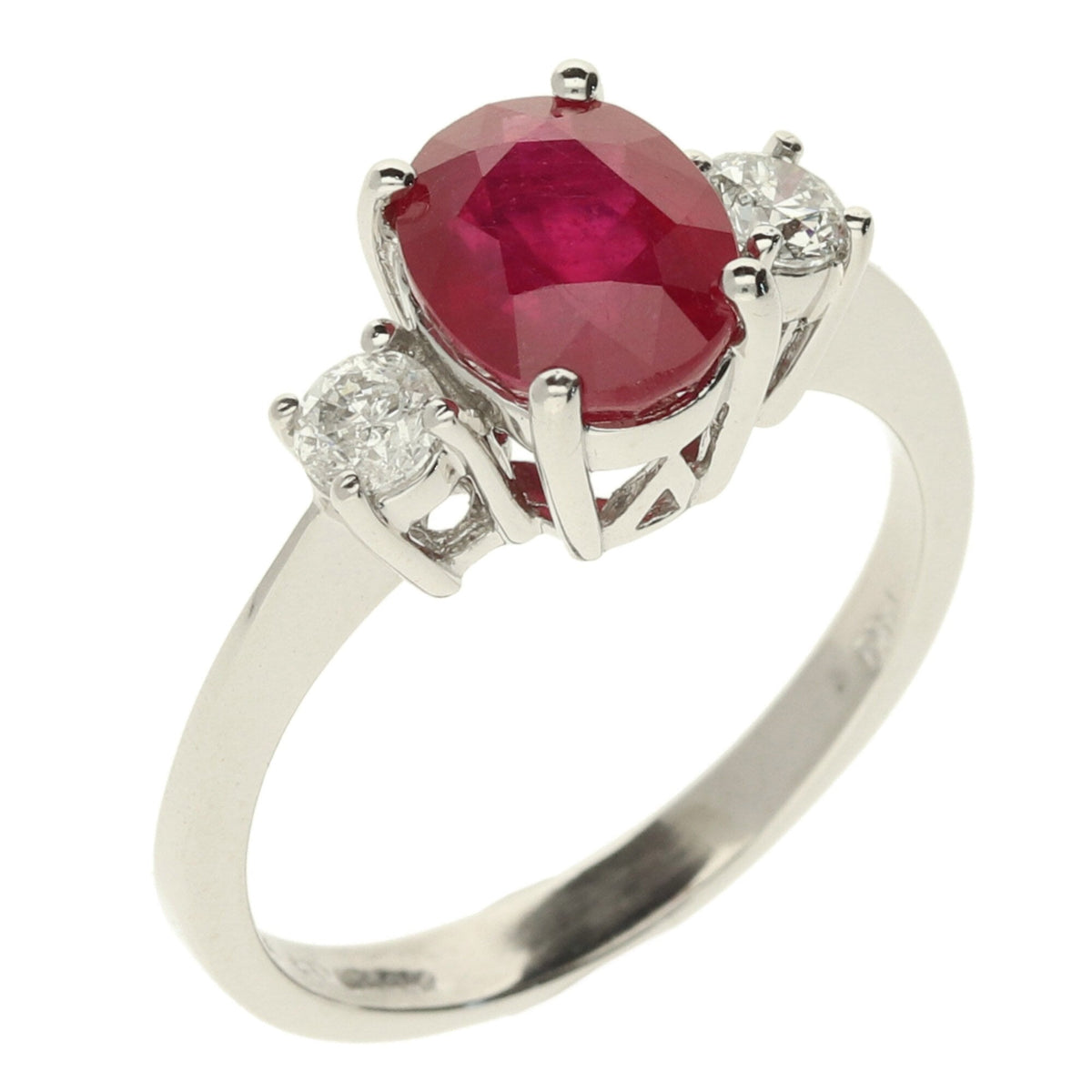 14ct White Gold Ruby and Diamond Ring - 0.40ct