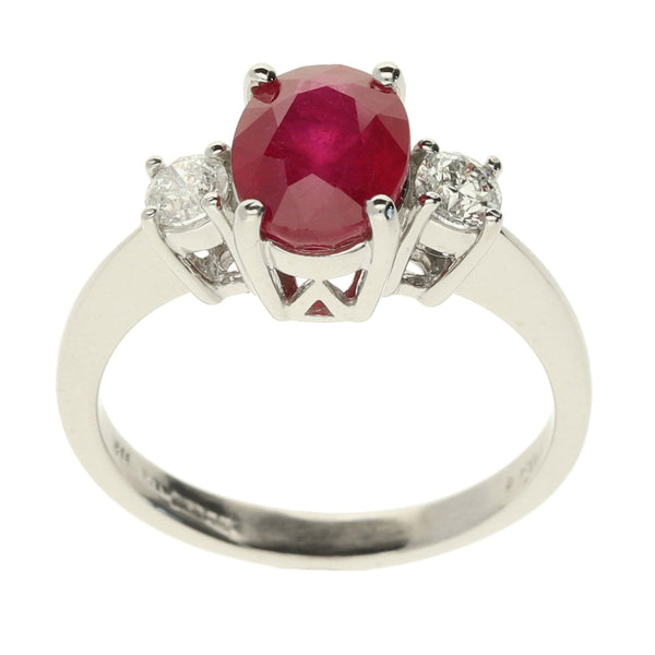 14ct White Gold Ruby and Diamond Ring - 0.40ct