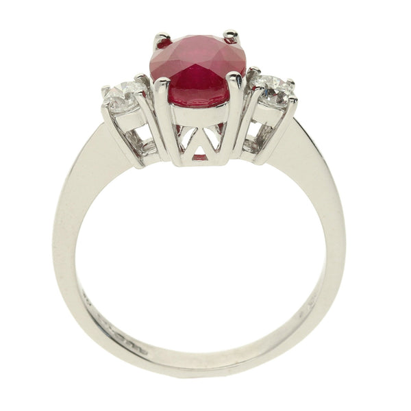 14ct White Gold Ruby and Diamond Ring - 0.40ct