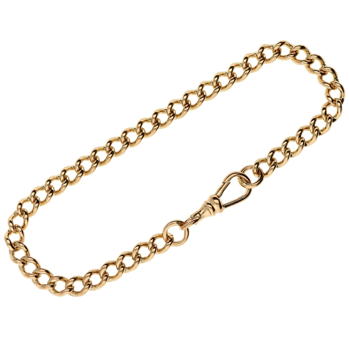 9ct Rose Gold 8.5" Albert Bracelet - 14.3g