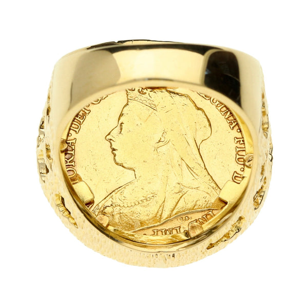 1900 Queen Victoria Full Sovereign Ring - 16.8g