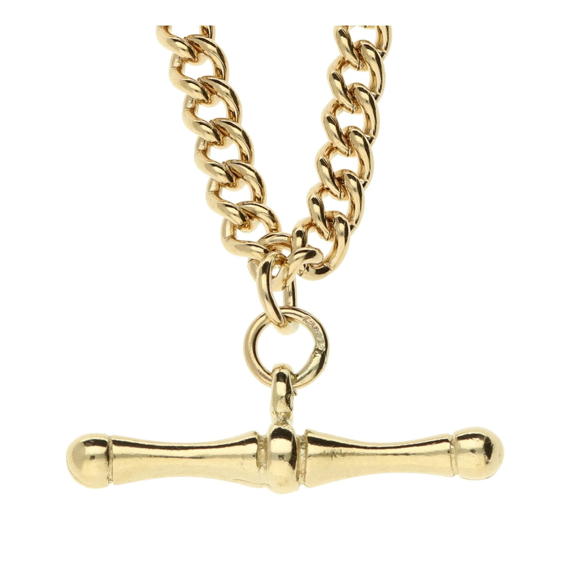 9ct Yellow Gold 18" T Bar Albert Chain - 18.8g