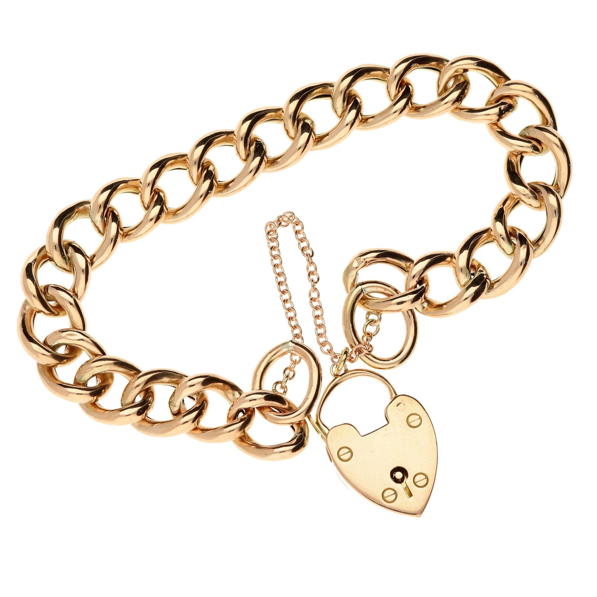 9ct Rose Gold 8" Hollow Charm Bracelet - 16.1g