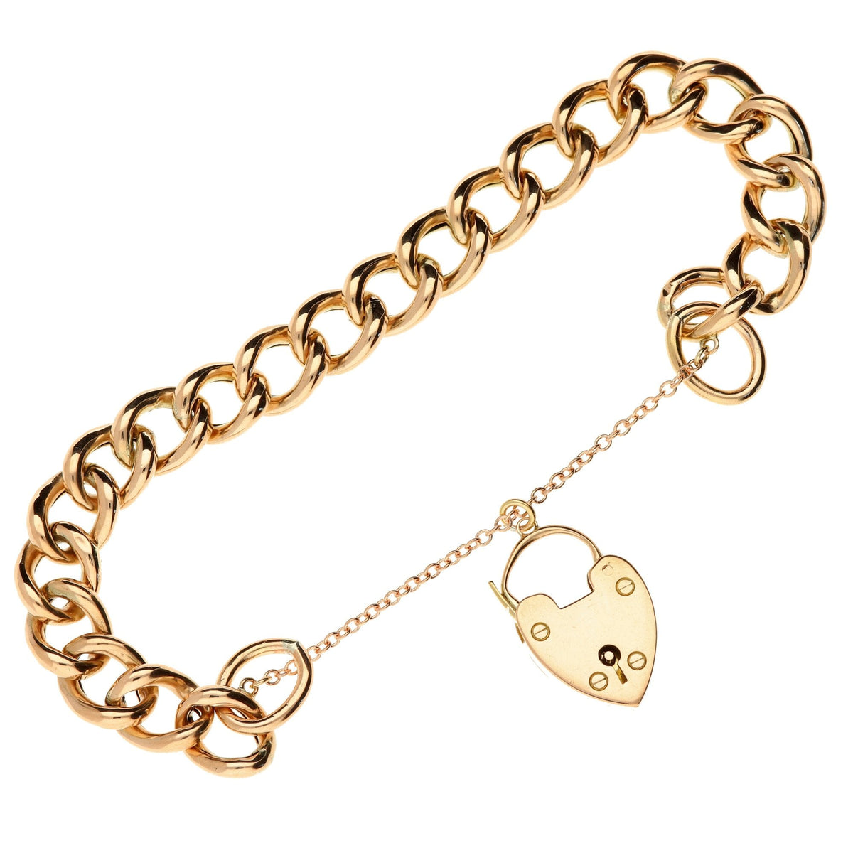 9ct Rose Gold 8" Hollow Charm Bracelet - 16.1g