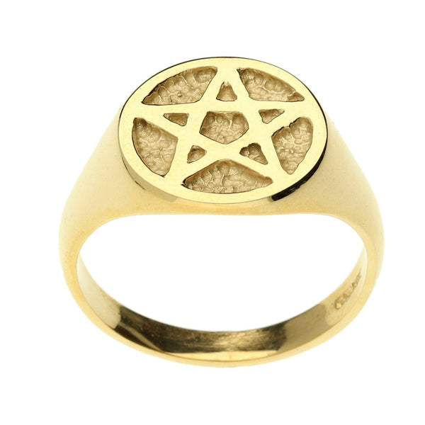 9ct Yellow Gold 5 Pointed Star Ring - Size S½ - 6.2g