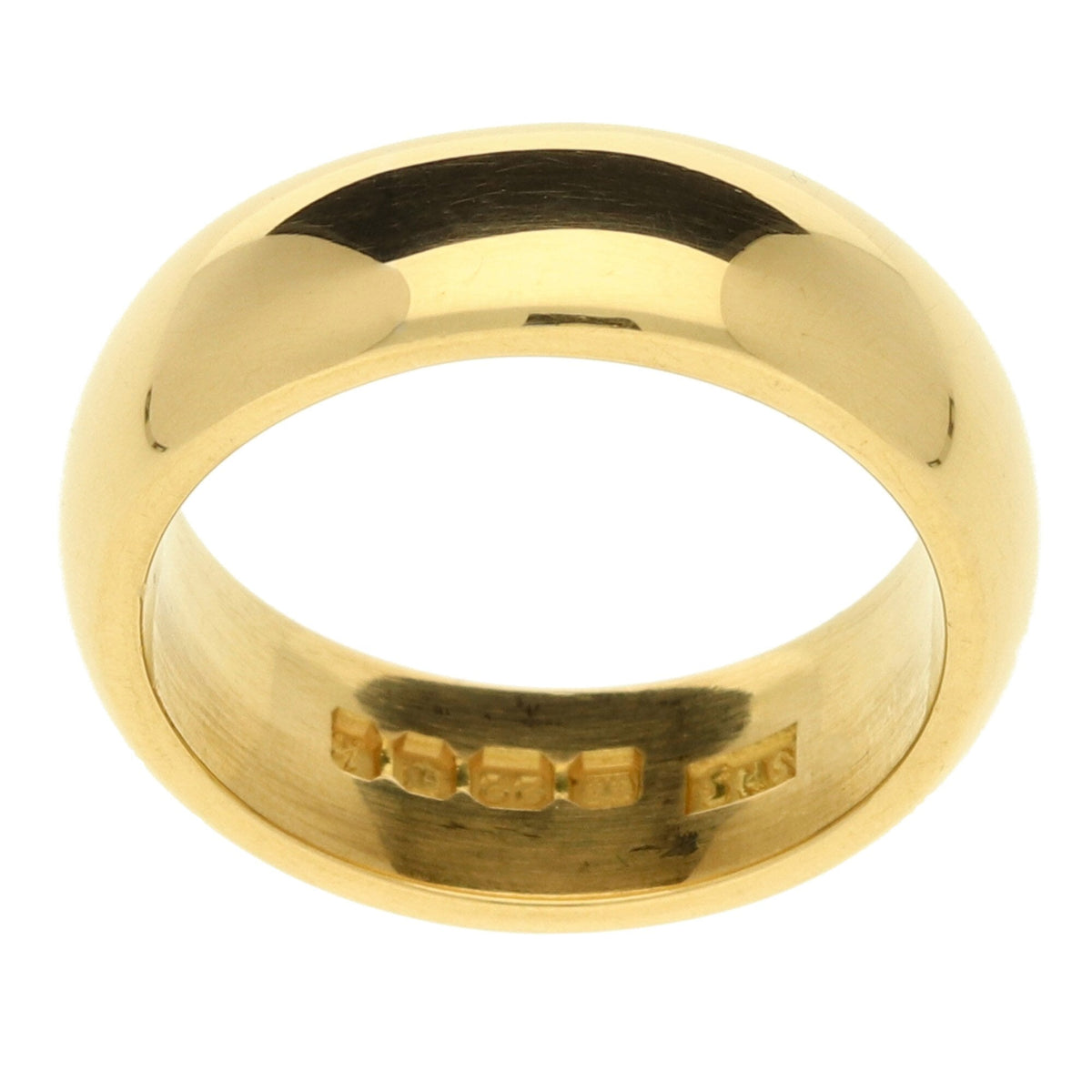 22ct Yellow Gold D-Shape Wedding Ring -  Size N - 13.5g