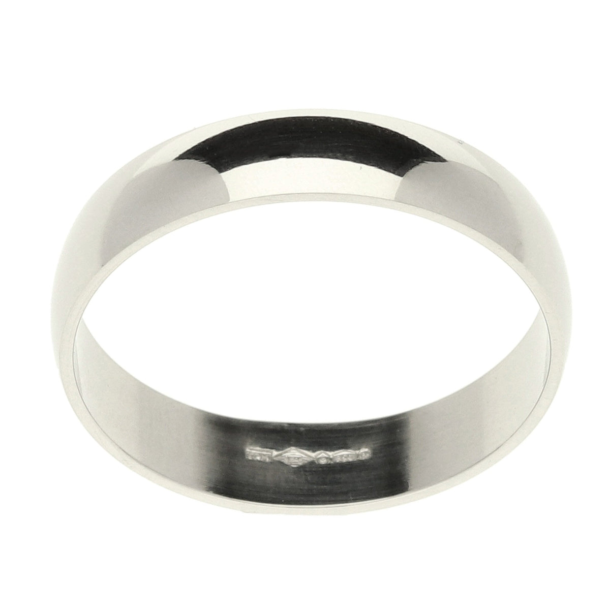 Platinum 4mm D-Shape Wedding Ring 3.6g