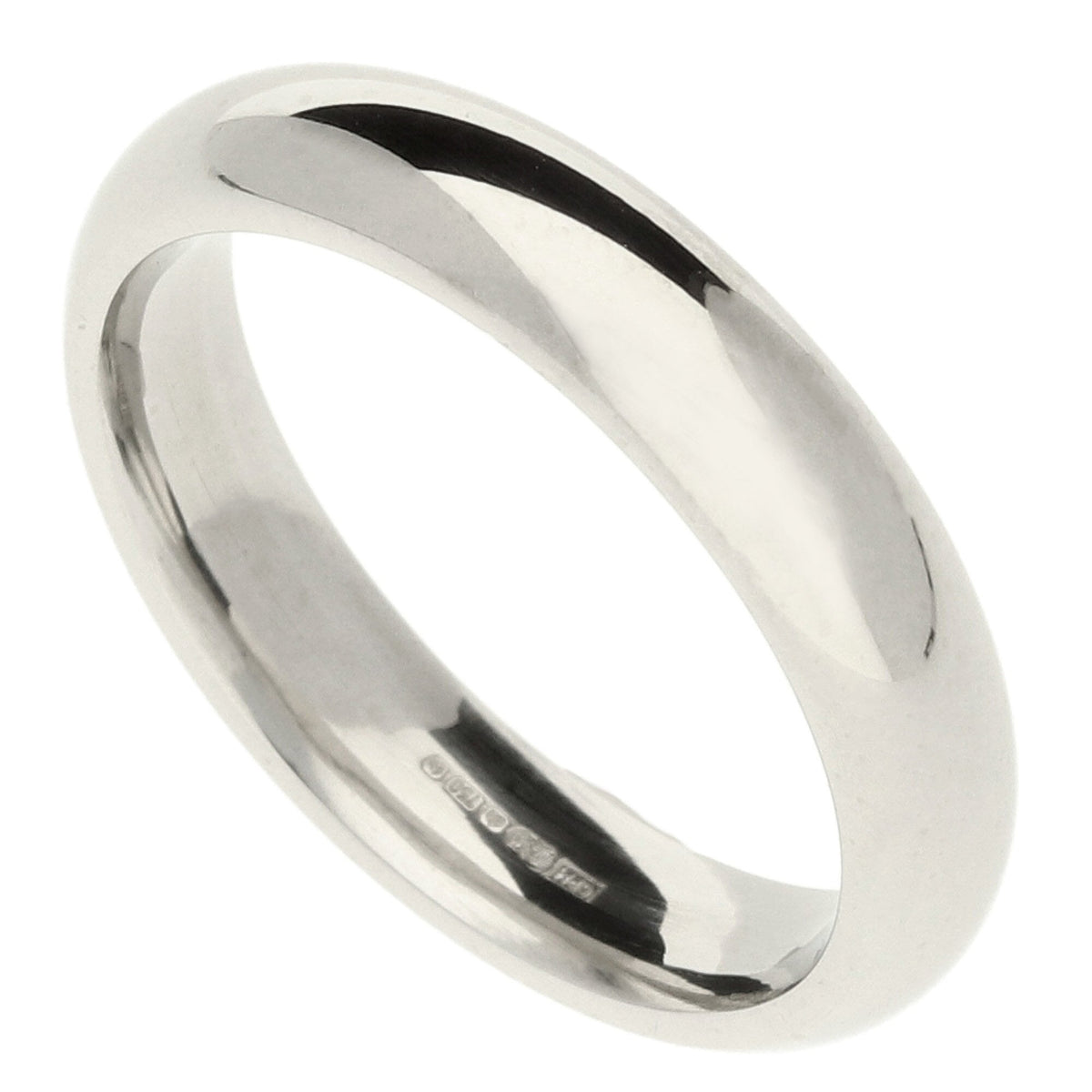 18ct White Gold Court Wedding Ring 4.0mm Size N - 6.7g