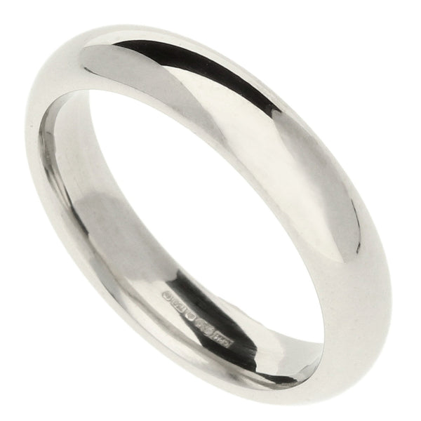 18ct White Gold Court Wedding Ring 4.0mm Size N - 6.7g
