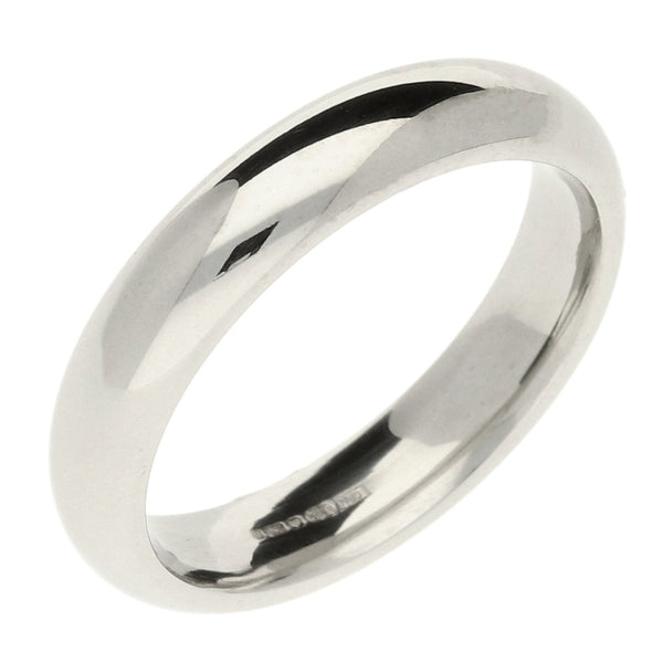 18ct White Gold Court Wedding Ring 4.0mm Size N - 6.7g