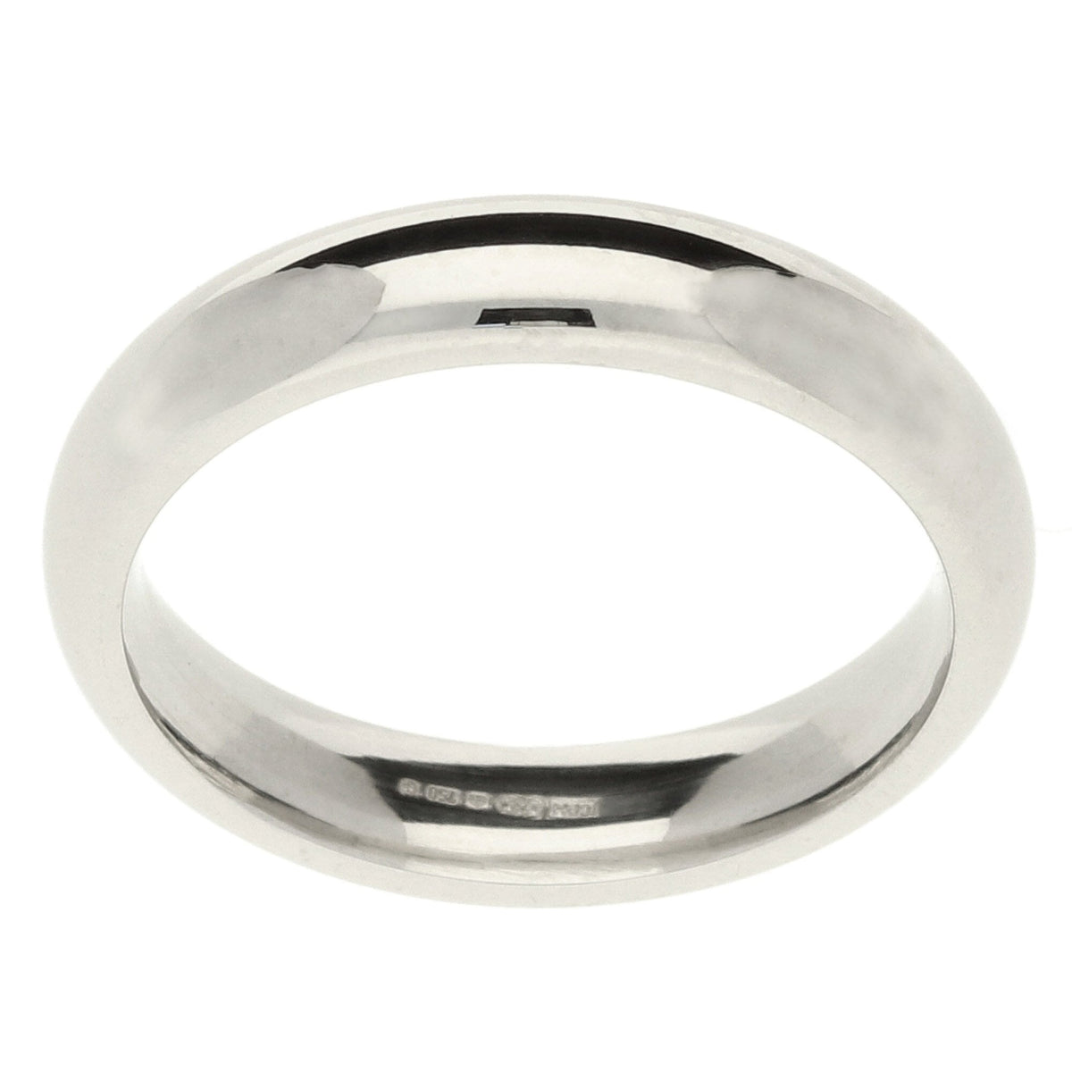 18ct White Gold Court Wedding Ring 4.0mm Size N - 6.7g