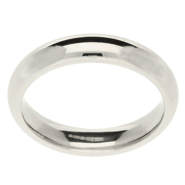 18ct White Gold Court Wedding Ring 4.0mm Size N - 6.7g