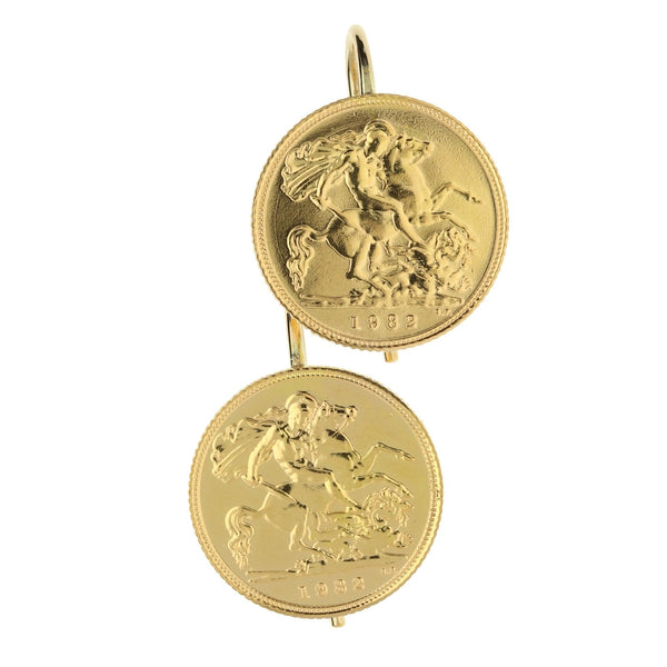 1982 Half Sovereign Earrings 9.1g