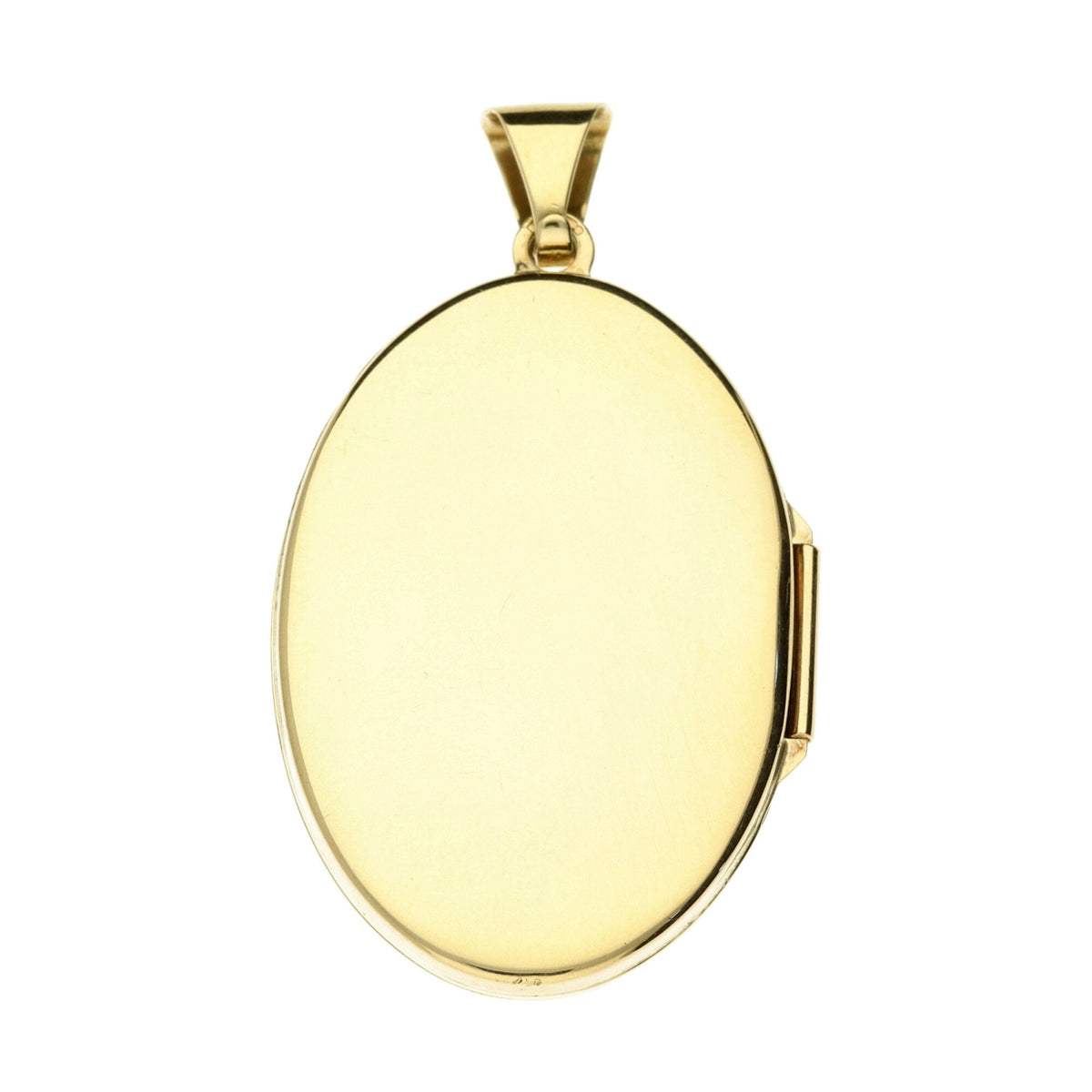 9ct Yellow Gold Oval Engraved Locket - 4.3g