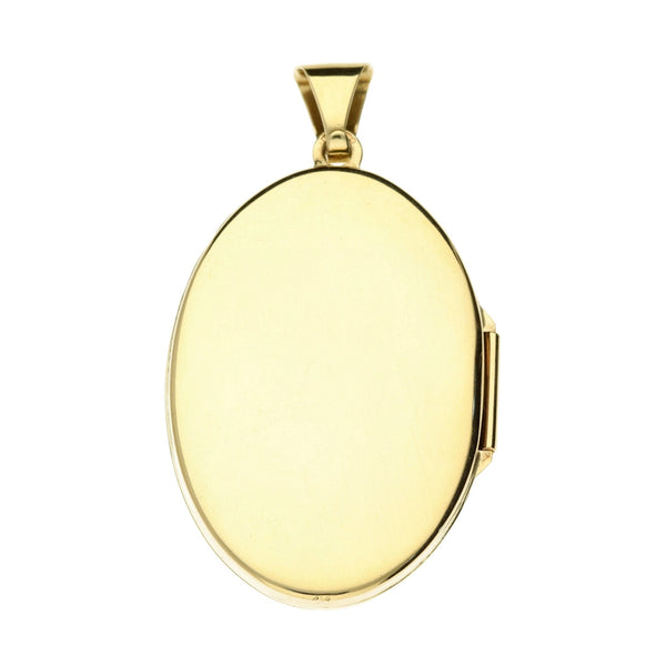 9ct Yellow Gold Oval Engraved Locket - 4.3g