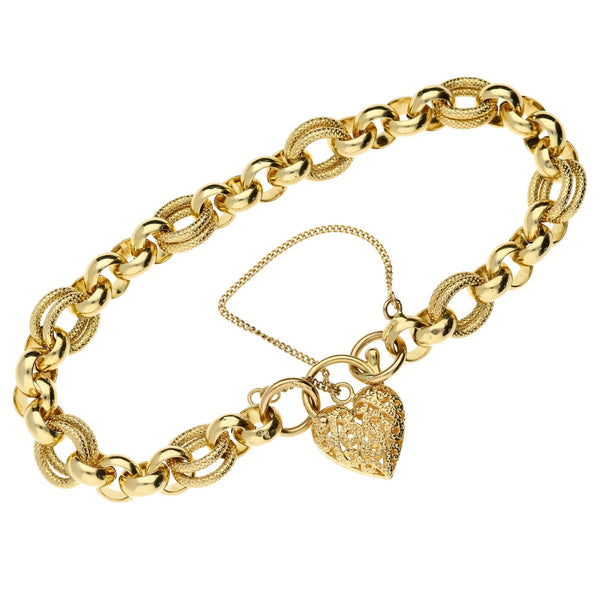 9ct Yellow Gold  Ladies Fancy Link Bracelet -13.7g