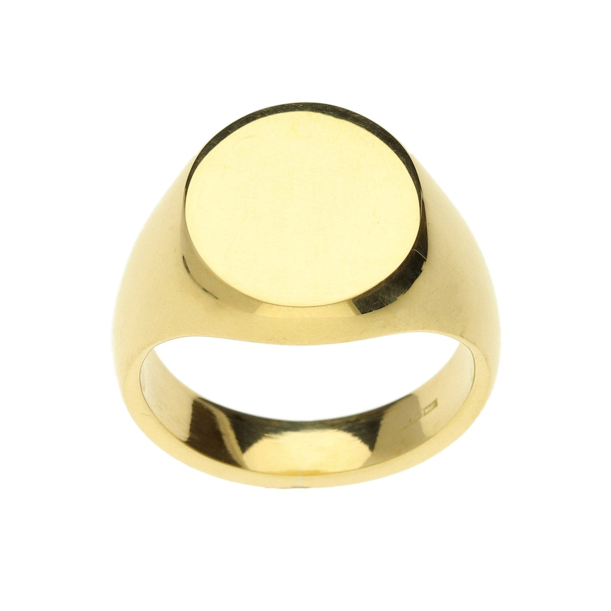 18ct Yellow Gold Gents Signet Ring - Size O - 16.5g