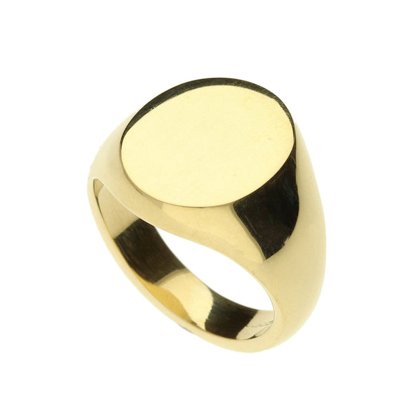 18ct Yellow Gold Gents Signet Ring - Size O - 16.5g