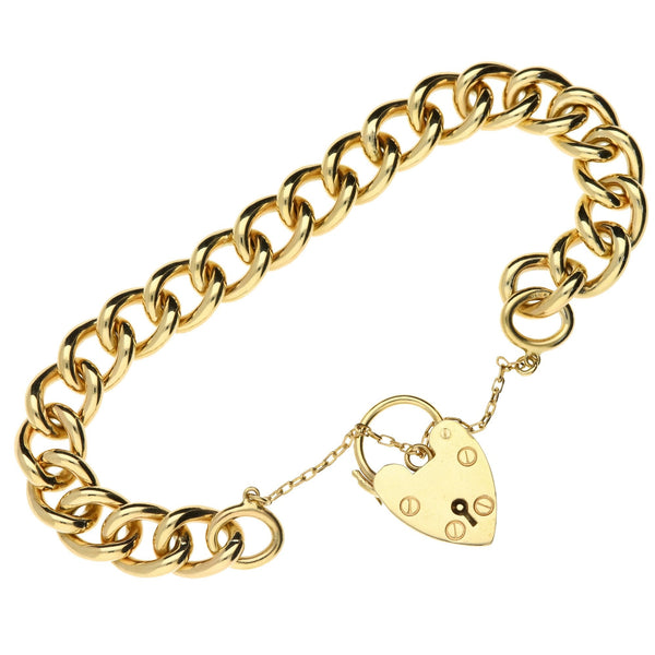 9ct Yellow Gold Open Curb Bracelet - 7" - 48.0g