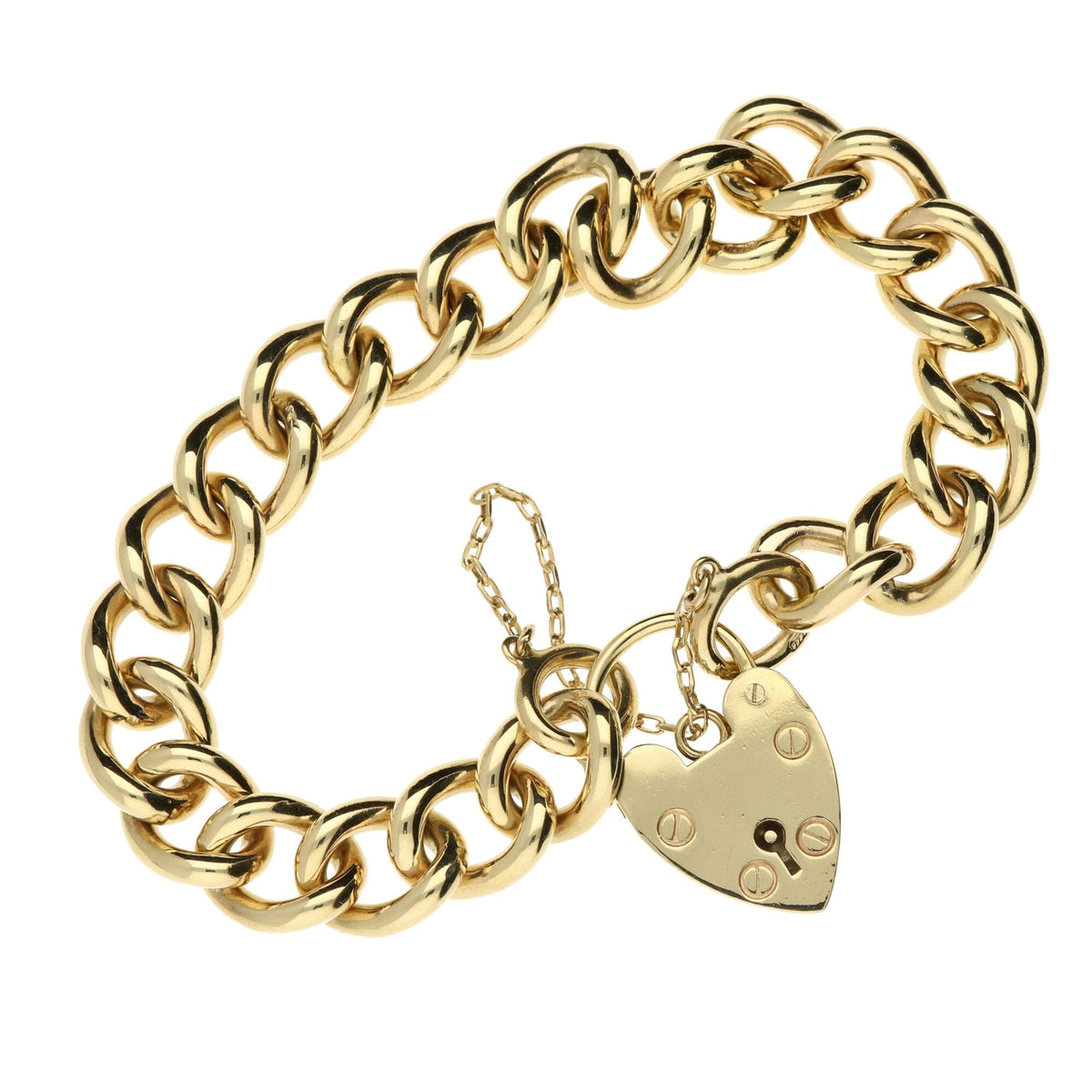 9ct Yellow Gold Open Curb Bracelet - 7" - 48.0g