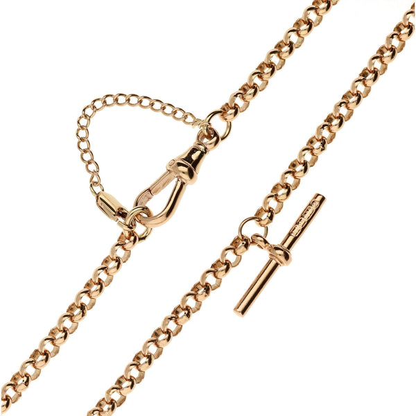 9ct Rose Gold T bar Belcher Chain 20inch -27.3g