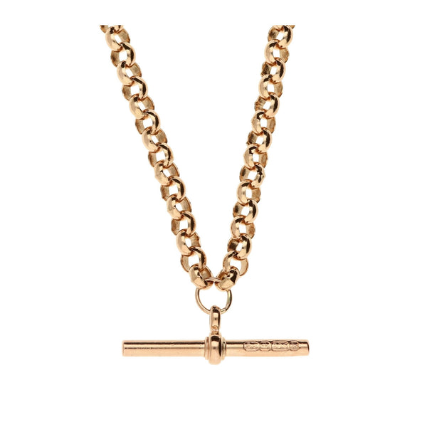 9ct Rose Gold T bar Belcher Chain 20inch -27.3g