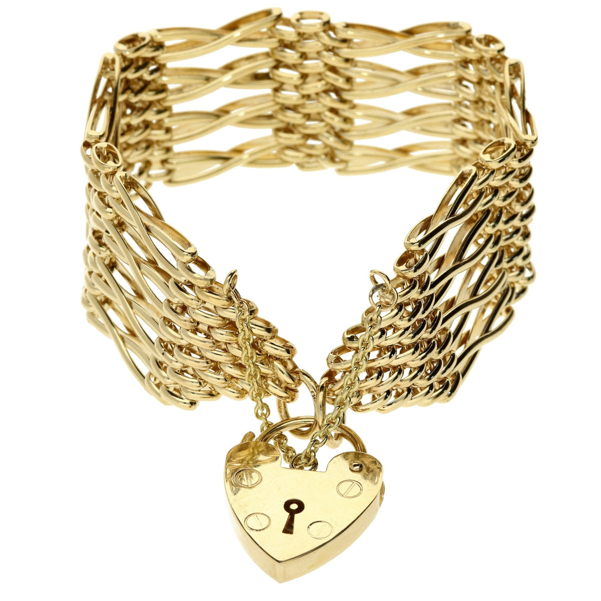 9ct Yellow Gold 8 Bar Gate Bracelet - 36.6g