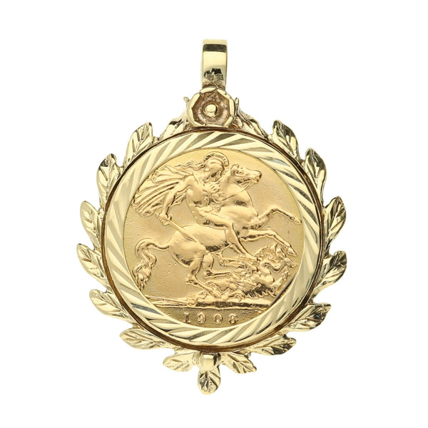 1908 Gold Half Sovereign Pendant - 6.5g