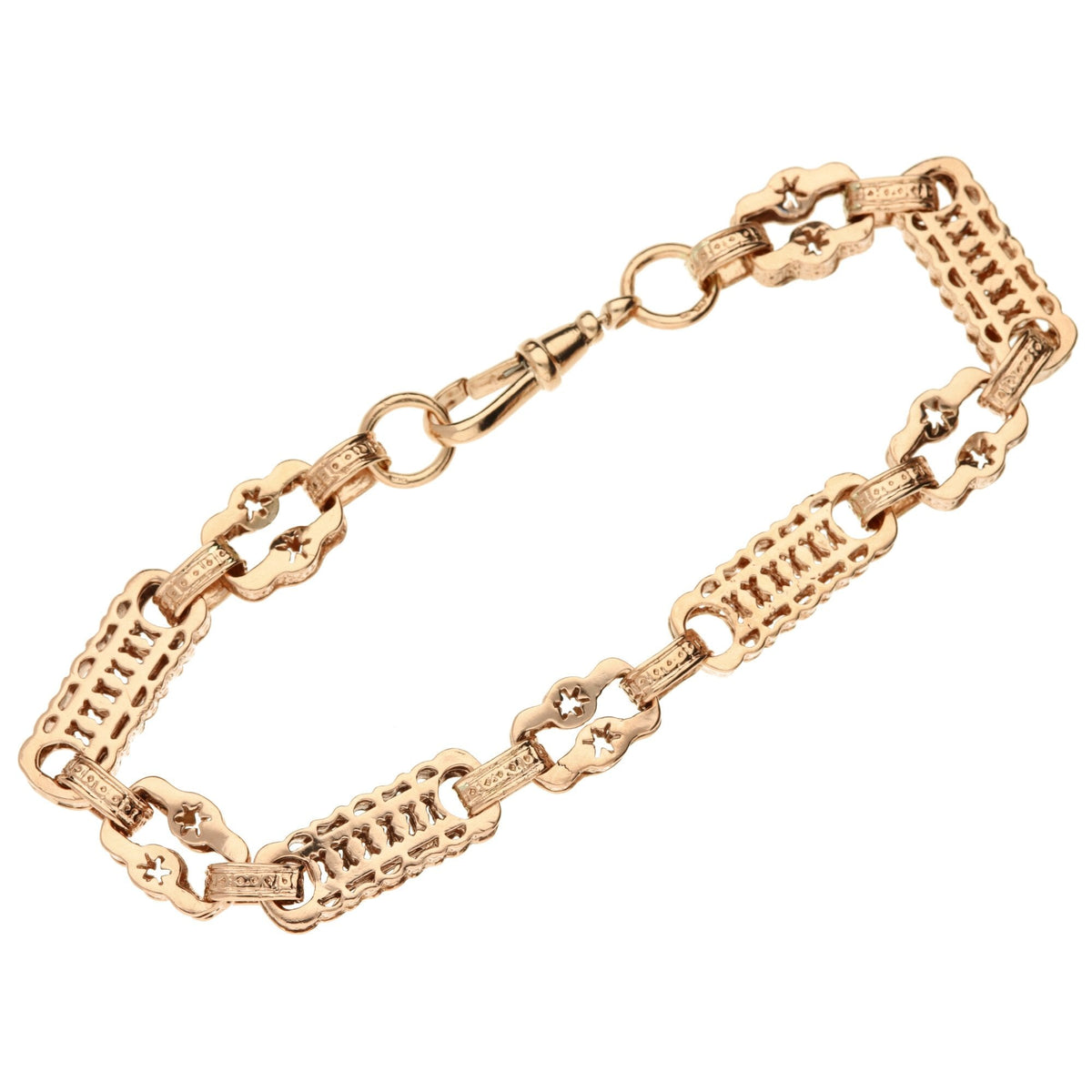9ct Rose Gold Fancy 9 Inch Bracelet - 18.9g