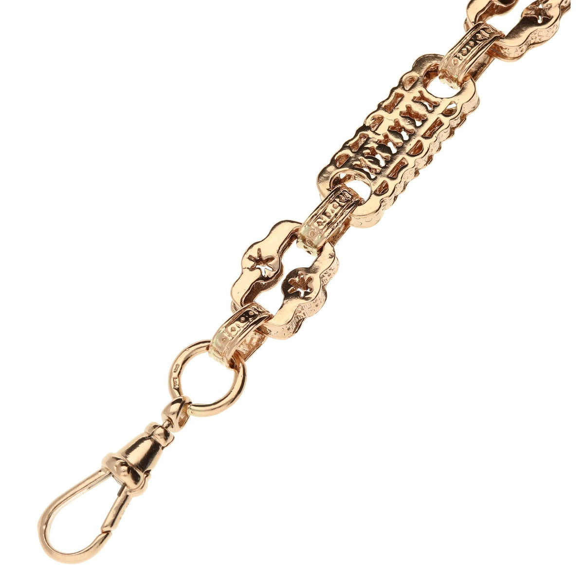 9ct Rose Gold Fancy 9 Inch Bracelet - 18.9g