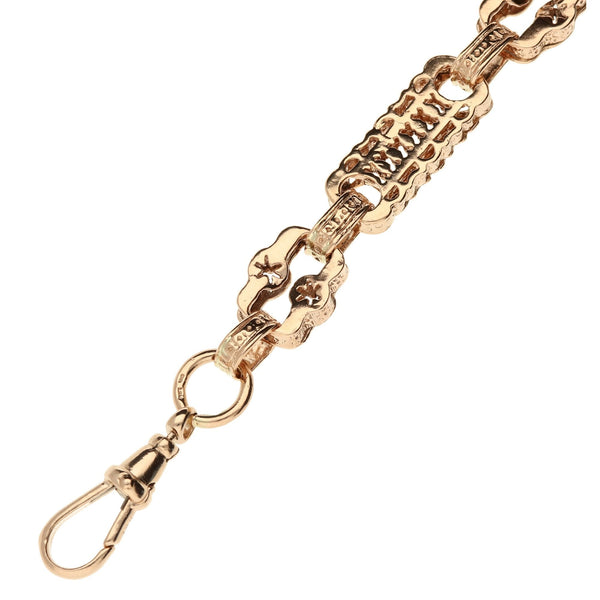 9ct Rose Gold Fancy 9 Inch Bracelet - 18.9g