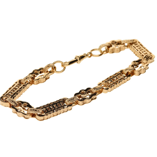 9ct Rose Gold Fancy 9 Inch Bracelet - 18.9g