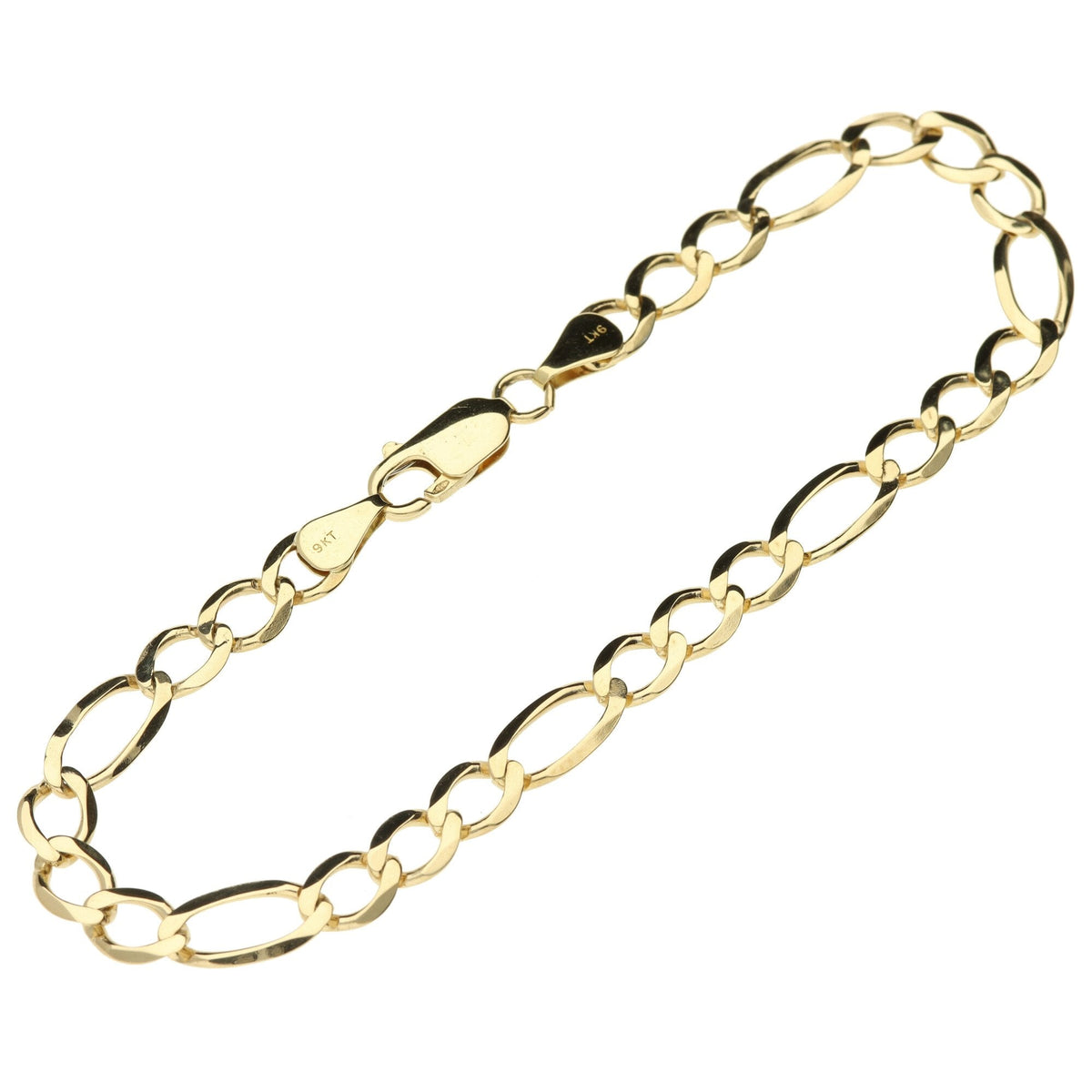 9ct Yellow Gold 8.5 Inch Figaro Bracelet - 5.9g