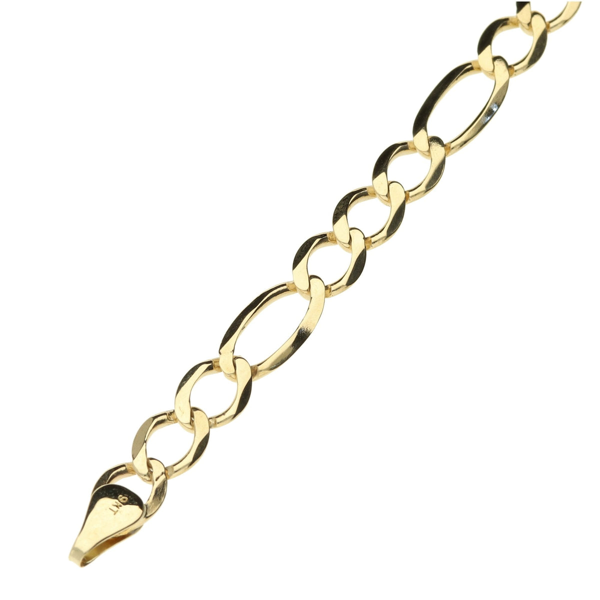 9ct Yellow Gold 8.5 Inch Figaro Bracelet - 5.9g