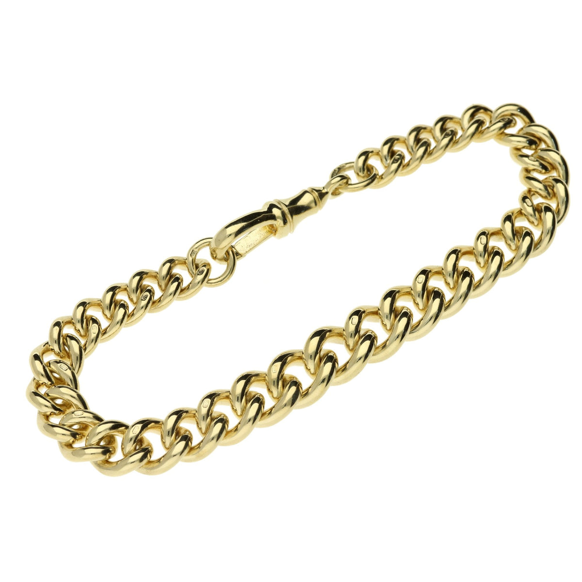 9ct Yellow Gold 8 Inch Tapered Albert Bracelet - 39.1g