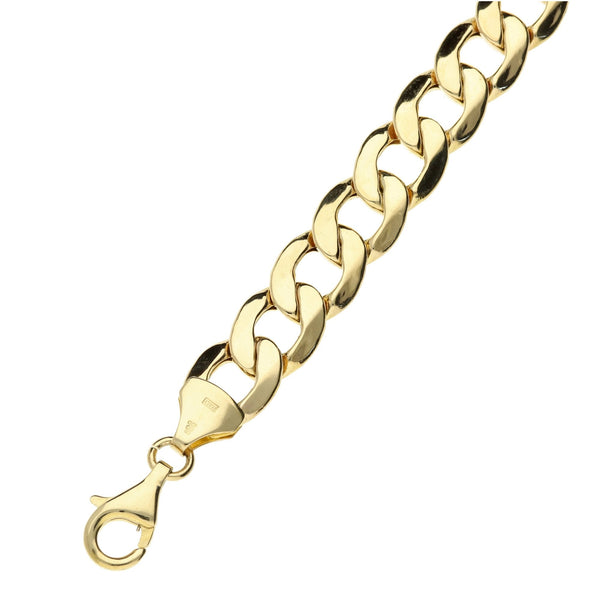 9ct Yellow Gold 8.5 Inch Hollow Curb Bracelet - 10.7g