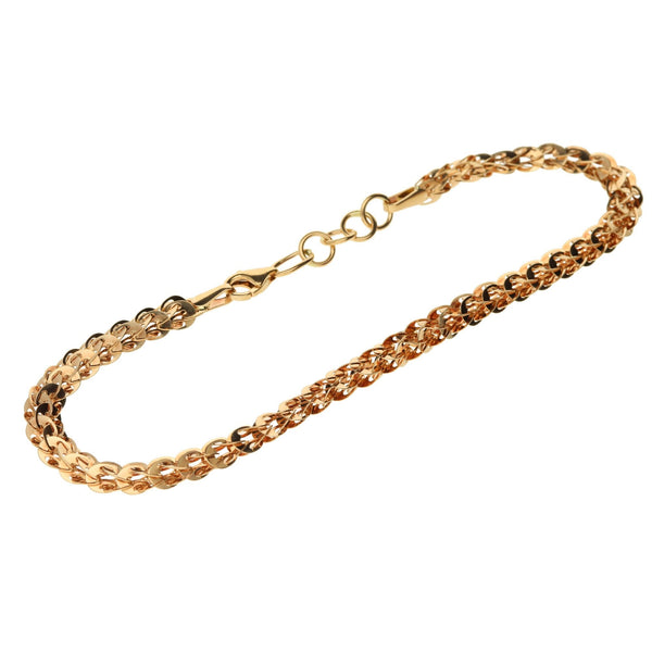 9ct Rose Gold 8 Inch Fancy Bracelet - 3.5g