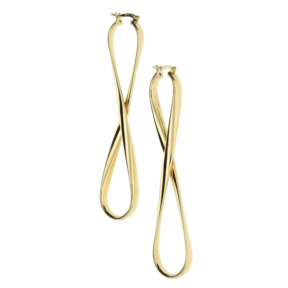 9ct Yellow Gold Twist Creole Earrings - 3.7g