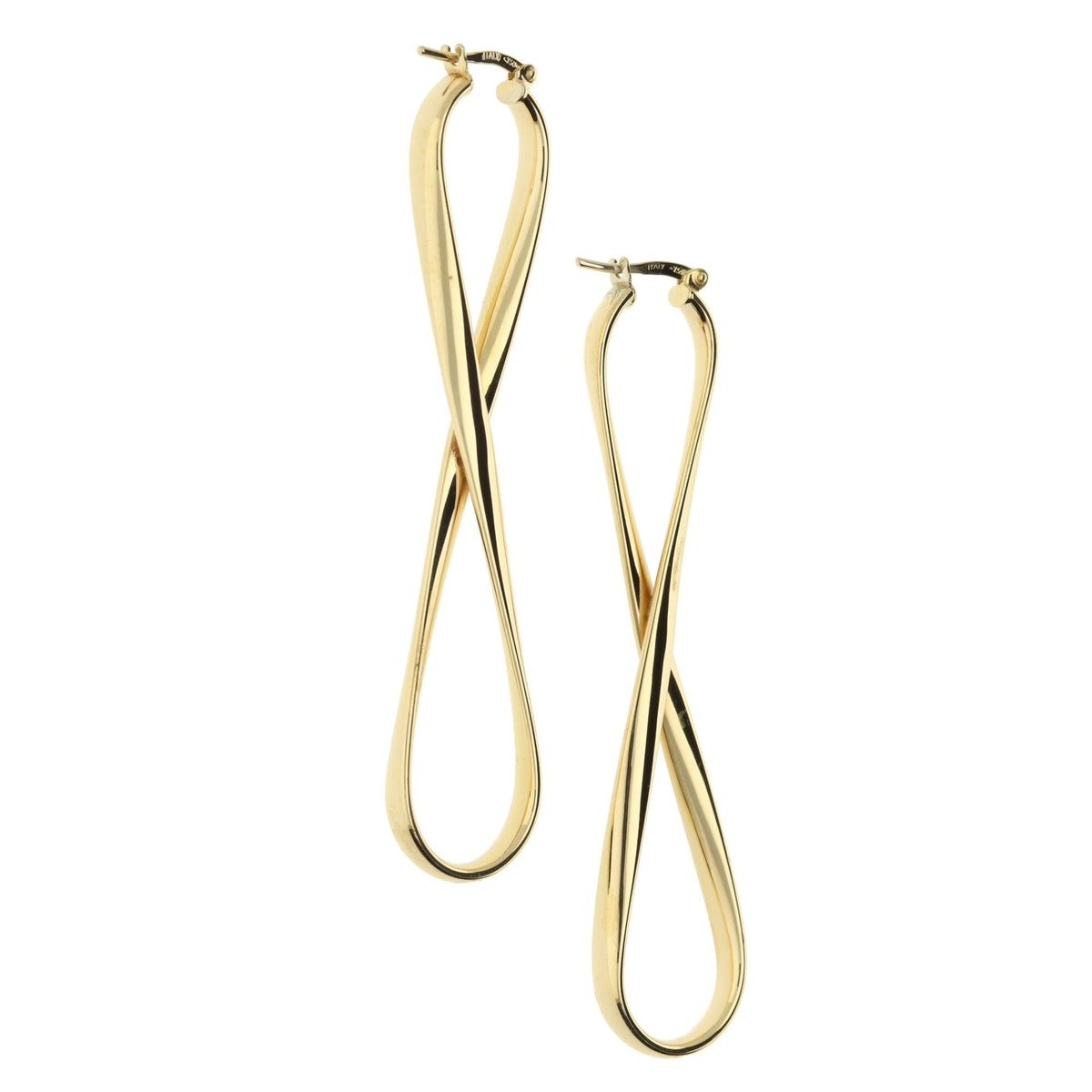 9ct Yellow Gold Twist Creole Earrings - 3.7g