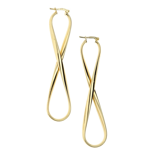 9ct Yellow Gold Twist Creole Earrings - 3.7g